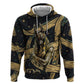 Anubis Ancient Egyptian Zip Hoodie with Starry Mummy Wrap Pattern, Anubis Warrior Illustration, and Pyramid - African Pride