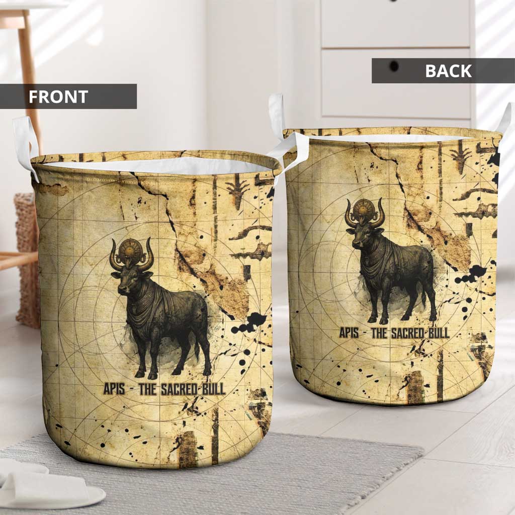 Apis Laundry Basket Ancient Egyptian Papyrus Map, Egyptian Crown Bull Illustration - African Pride