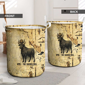 Apis Laundry Basket Ancient Egyptian Papyrus Map, Egyptian Crown Bull Illustration - African Pride