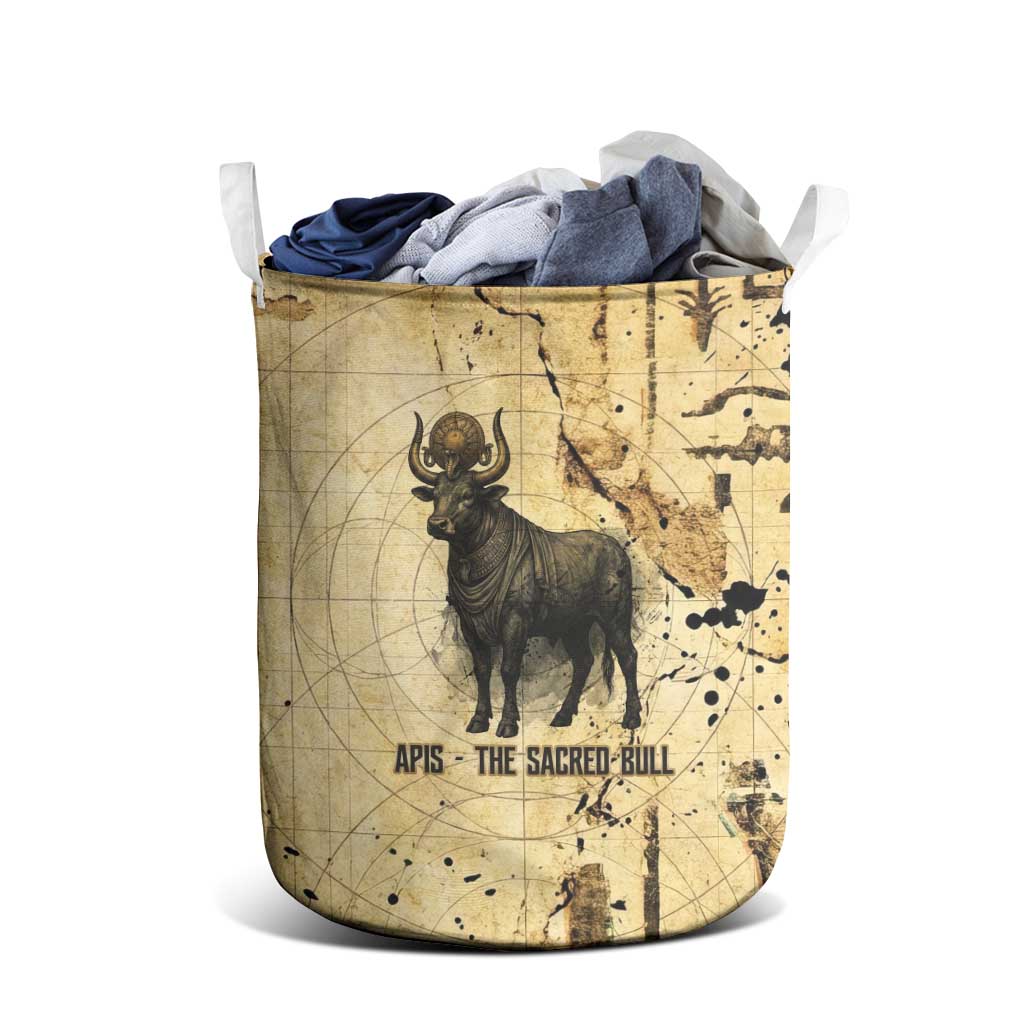 Apis Laundry Basket Ancient Egyptian Papyrus Map, Egyptian Crown Bull Illustration - African Pride