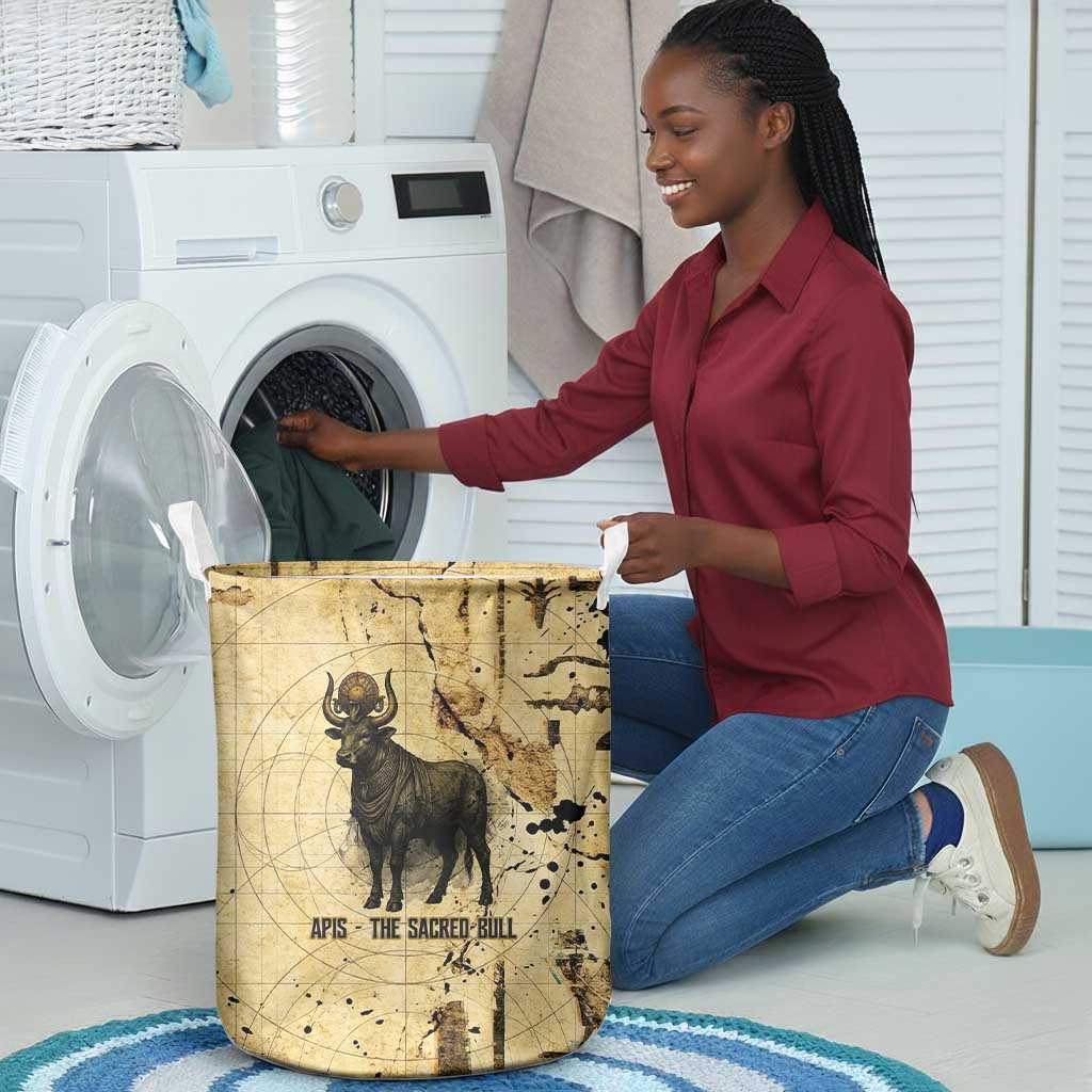 Apis Laundry Basket Ancient Egyptian Papyrus Map, Egyptian Crown Bull Illustration - African Pride