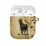 Apis AirPods Case Ancient Egyptian Papyrus Map, Egyptian Crown Bull Illustration - African Pride