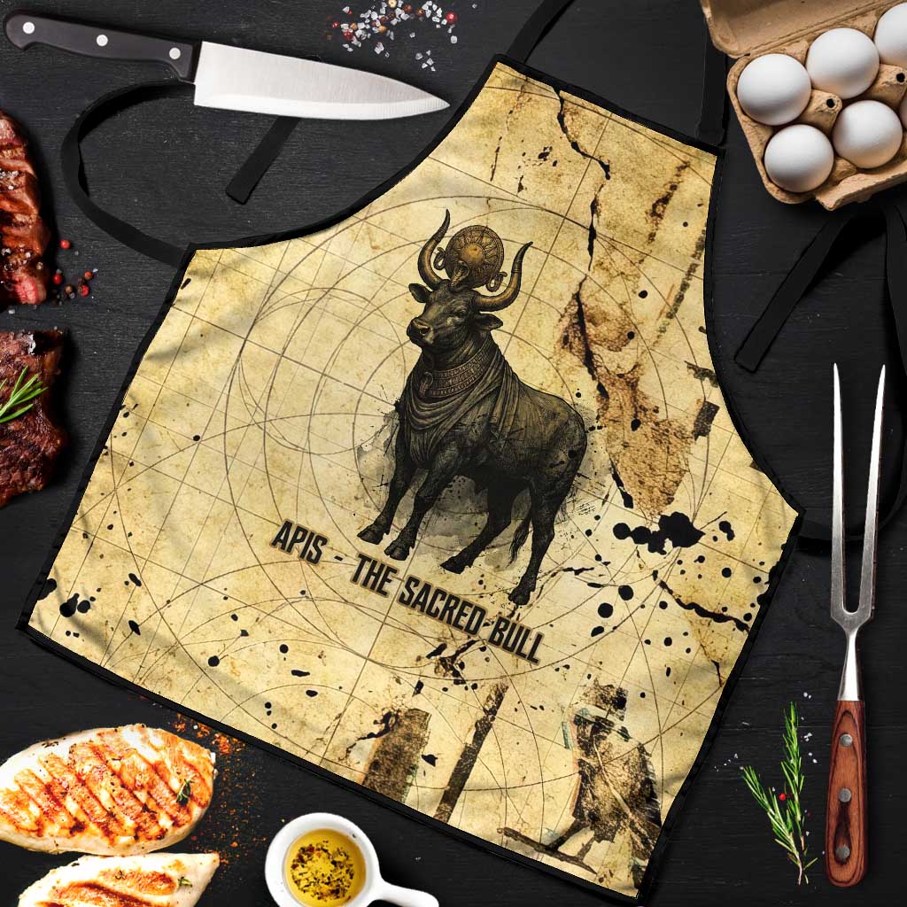 Apis Apron Ancient Egyptian Papyrus Map, Egyptian Crown Bull Illustration - African Pride