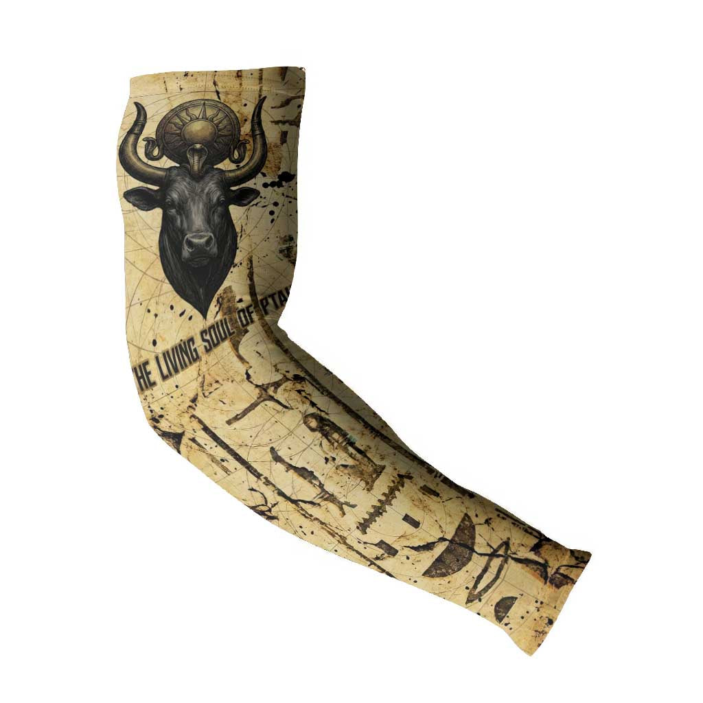Apis Arm Sleeves Ancient Egyptian Papyrus Map, Egyptian Crown Bull Illustration - African Pride