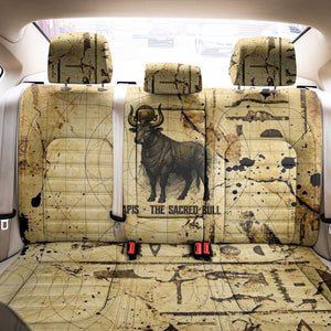 Apis Back Car Seat Cover Ancient Egyptian Papyrus Map, Egyptian Crown Bull Illustration - African Pride
