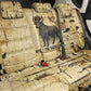 Apis Back Car Seat Cover Ancient Egyptian Papyrus Map, Egyptian Crown Bull Illustration - African Pride