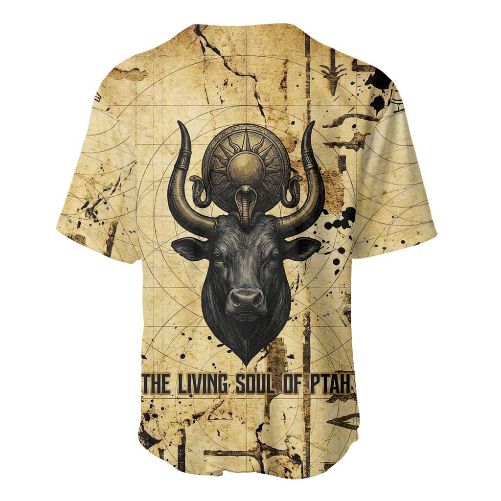 Apis Baseball Jersey Ancient Egyptian Papyrus Map, Egyptian Crown Bull Illustration - African Pride