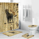 Apis Bathroom Set Ancient Egyptian Papyrus Map, Egyptian Crown Bull Illustration - African Pride