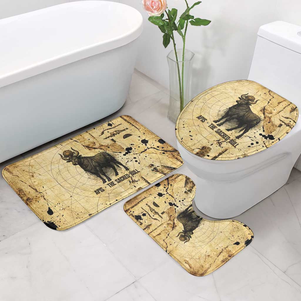 Apis Bathroom Set Ancient Egyptian Papyrus Map, Egyptian Crown Bull Illustration - African Pride