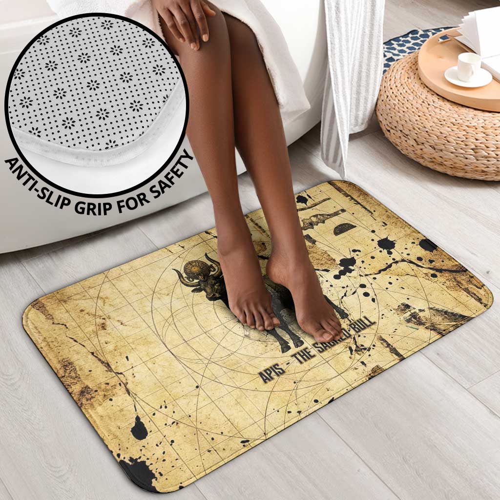 Apis Bathroom Set Ancient Egyptian Papyrus Map, Egyptian Crown Bull Illustration - African Pride