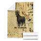 Apis Blanket Ancient Egyptian Papyrus Map, Egyptian Crown Bull Illustration - African Pride