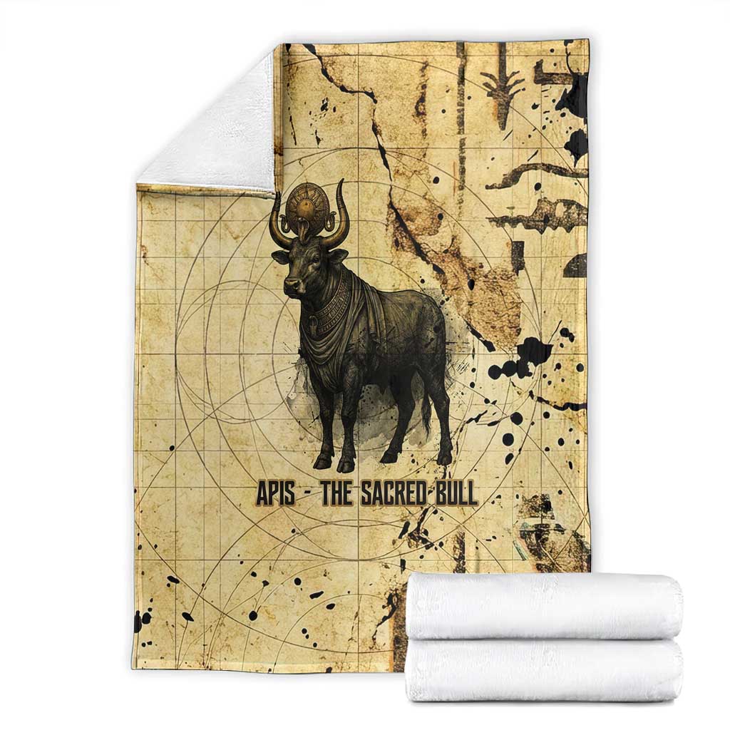 Apis Blanket Ancient Egyptian Papyrus Map, Egyptian Crown Bull Illustration - African Pride