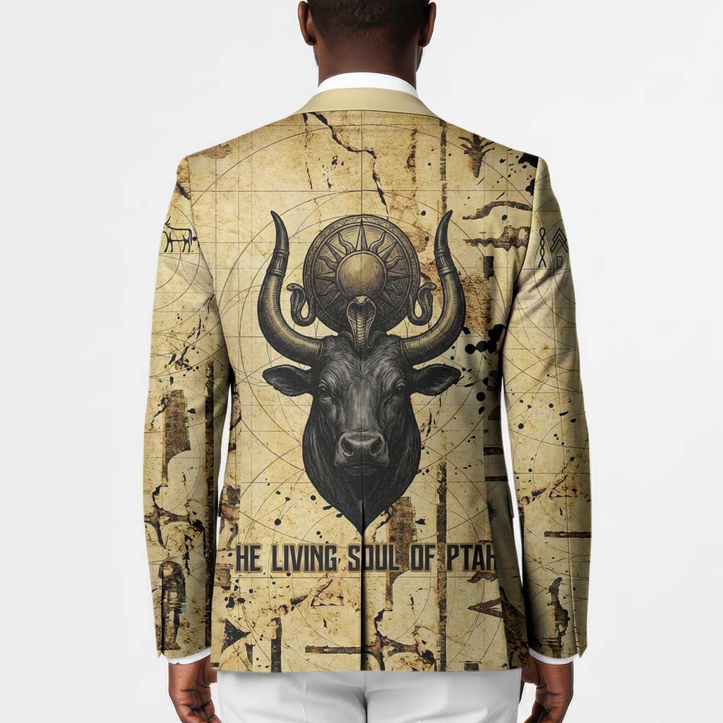 Apis Blazer Ancient Egyptian Papyrus Map, Egyptian Crown Bull Illustration - African Pride