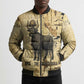 Apis Bomber Puffer Jacket Ancient Egyptian Papyrus Map, Egyptian Crown Bull Illustration - African Pride