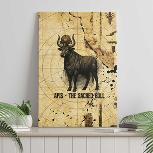 Apis Canvas Wall Art Ancient Egyptian Papyrus Map, Egyptian Crown Bull Illustration - African Pride