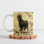 Apis Ceramic Mug Ancient Egyptian Papyrus Map, Egyptian Crown Bull Illustration - African Pride