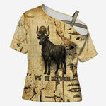 Apis Cross Shoulder Shirt Ancient Egyptian Papyrus Map, Egyptian Crown Bull Illustration - African Pride