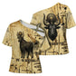 Apis Cross Shoulder Shirt Ancient Egyptian Papyrus Map, Egyptian Crown Bull Illustration - African Pride