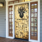 Apis Door Cover Ancient Egyptian Papyrus Map, Egyptian Crown Bull Illustration - African Pride