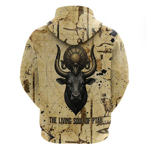 Apis Hoodie Ancient Egyptian Papyrus Map, Egyptian Crown Bull Illustration - African Pride