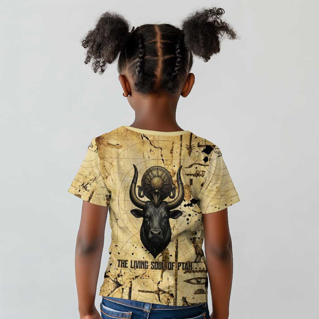 Apis Kid T shirt Ancient Egyptian Papyrus Map, Egyptian Crown Bull Illustration - African Pride