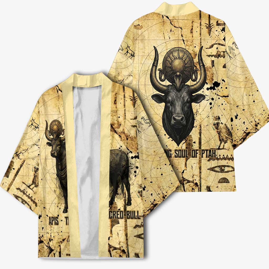 Apis Kimono Ancient Egyptian Papyrus Map, Egyptian Crown Bull Illustration - African Pride