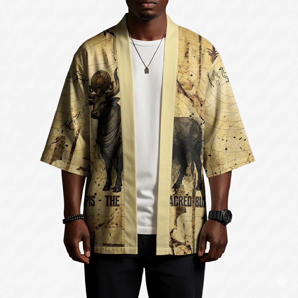 Apis Kimono Ancient Egyptian Papyrus Map, Egyptian Crown Bull Illustration - African Pride