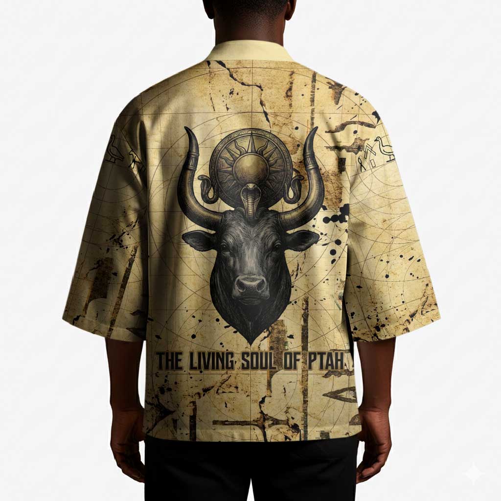 Apis Kimono Ancient Egyptian Papyrus Map, Egyptian Crown Bull Illustration - African Pride