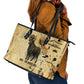 Apis Leather Tote Bag Ancient Egyptian Papyrus Map, Egyptian Crown Bull Illustration - African Pride