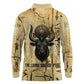 Apis Long Sleeve Polo Shirt Ancient Egyptian Papyrus Map, Egyptian Crown Bull Illustration - African Pride