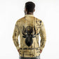 Apis Long Sleeve Polo Shirt Ancient Egyptian Papyrus Map, Egyptian Crown Bull Illustration - African Pride