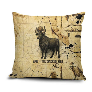 Apis Pillow Cover Ancient Egyptian Papyrus Map, Egyptian Crown Bull Illustration - African Pride