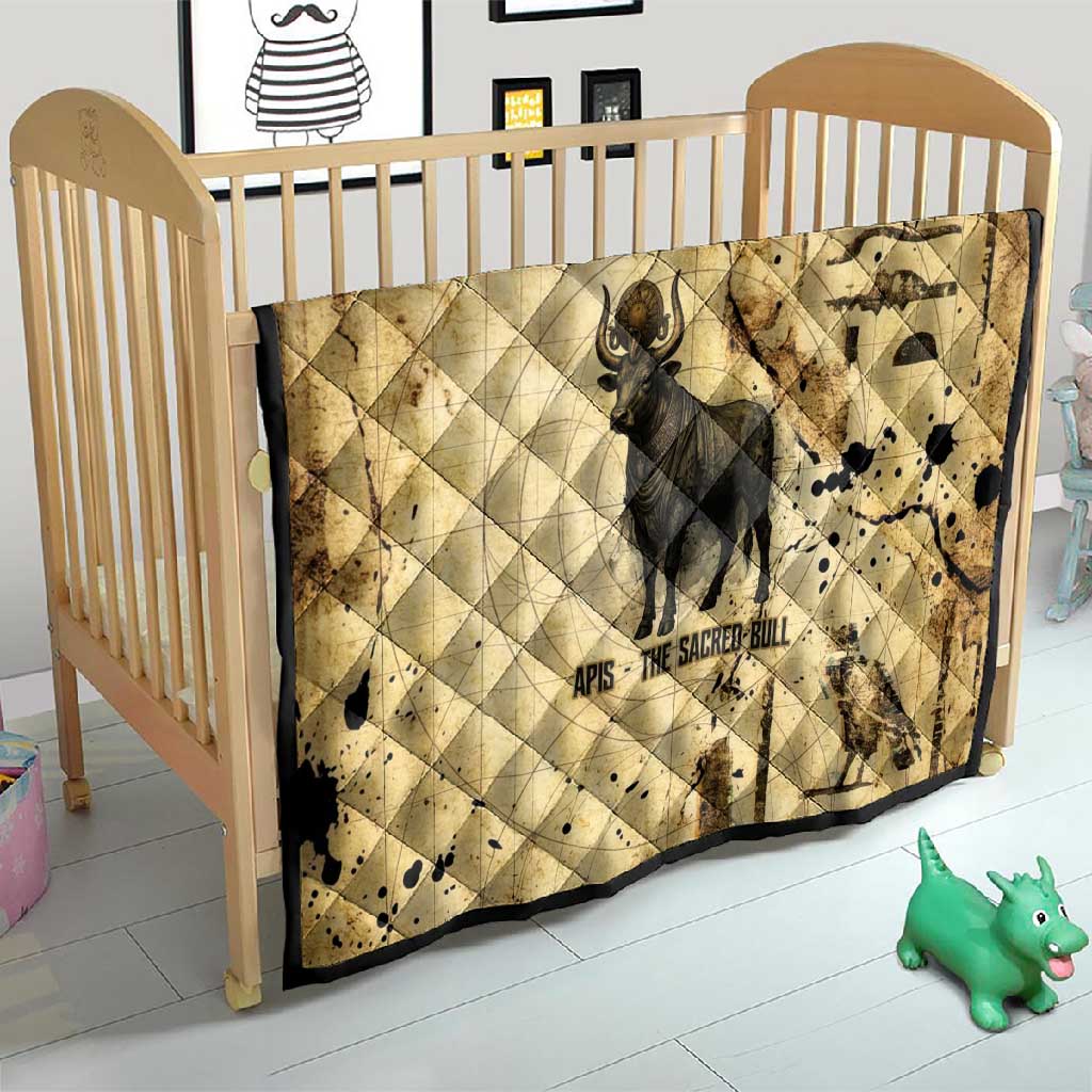 Apis Quilt Ancient Egyptian Papyrus Map, Egyptian Crown Bull Illustration - African Pride