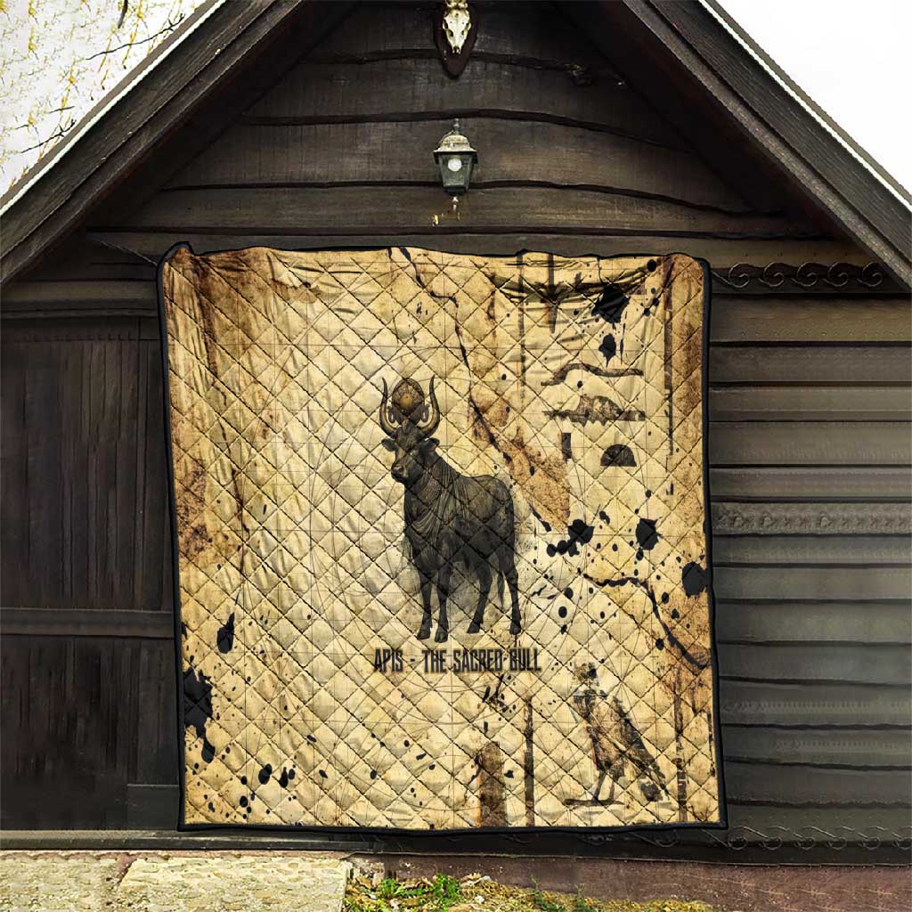 Apis Quilt Ancient Egyptian Papyrus Map, Egyptian Crown Bull Illustration - African Pride