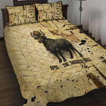Apis Quilt Bed Set Ancient Egyptian Papyrus Map, Egyptian Crown Bull Illustration - African Pride