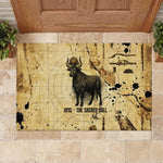 Apis Rubber Doormat Ancient Egyptian Papyrus Map, Egyptian Crown Bull Illustration - African Pride