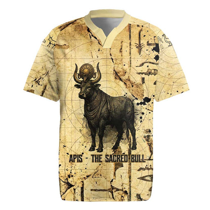 Apis Rugby Jersey Ancient Egyptian Papyrus Map, Egyptian Crown Bull Illustration - African Pride