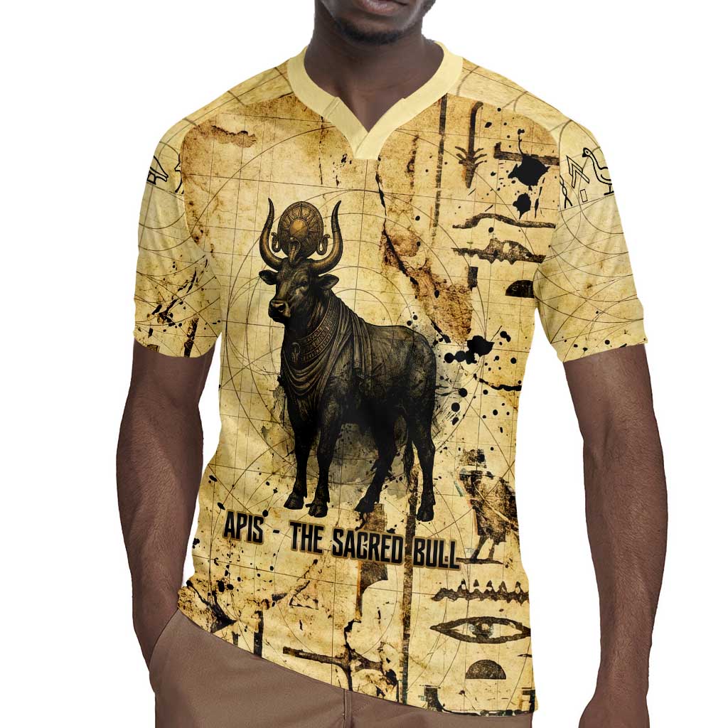 Apis Rugby Jersey Ancient Egyptian Papyrus Map, Egyptian Crown Bull Illustration - African Pride