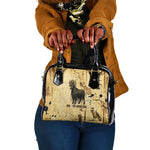 Apis Shoulder Handbag Ancient Egyptian Papyrus Map, Egyptian Crown Bull Illustration - African Pride