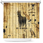 Apis Shower Curtain Ancient Egyptian Papyrus Map, Egyptian Crown Bull Illustration - African Pride
