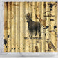 Apis Shower Curtain Ancient Egyptian Papyrus Map, Egyptian Crown Bull Illustration - African Pride