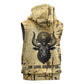 Apis Sleeveless Hoodie Ancient Egyptian Papyrus Map, Egyptian Crown Bull Illustration - African Pride
