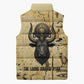 Apis Sleeveless Puffer Jacket Ancient Egyptian Papyrus Map, Egyptian Crown Bull Illustration - African Pride