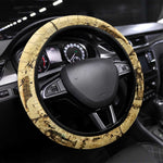 Apis Steering Wheel Cover Ancient Egyptian Papyrus Map, Egyptian Crown Bull Illustration - African Pride