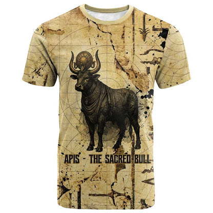 Apis T shirt Ancient Egyptian Papyrus Map, Egyptian Crown Bull Illustration - African Pride