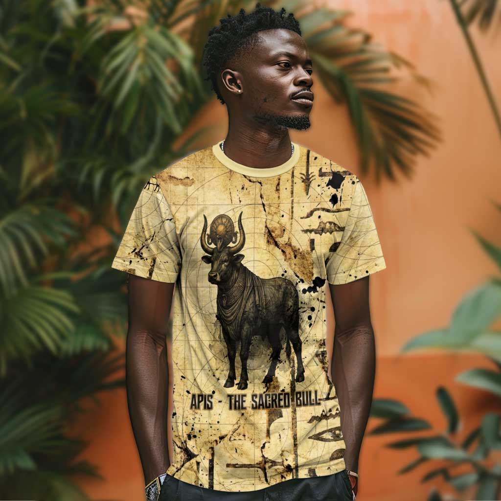 Apis T shirt Ancient Egyptian Papyrus Map, Egyptian Crown Bull Illustration - African Pride