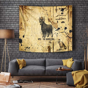 Apis Tapestry Ancient Egyptian Papyrus Map, Egyptian Crown Bull Illustration - African Pride