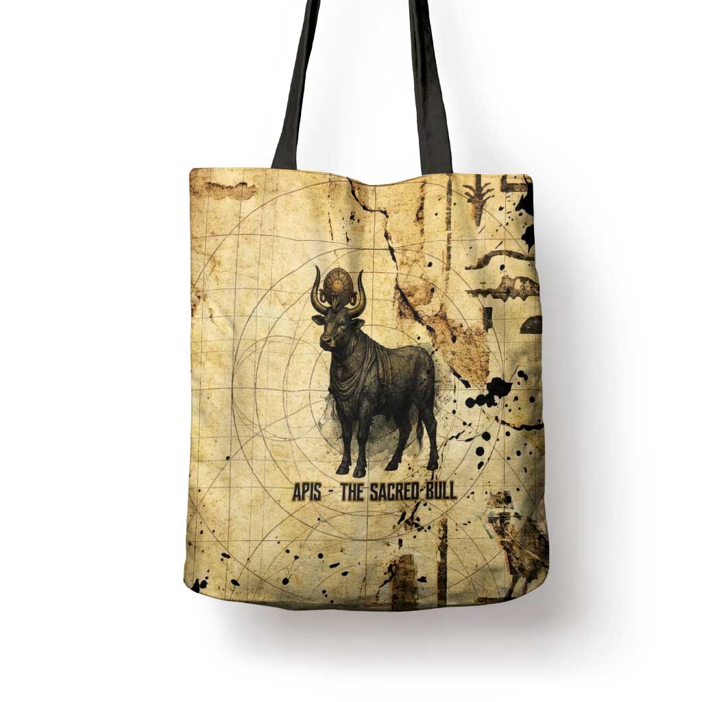Apis Tote Bag Ancient Egyptian Papyrus Map, Egyptian Crown Bull Illustration - African Pride