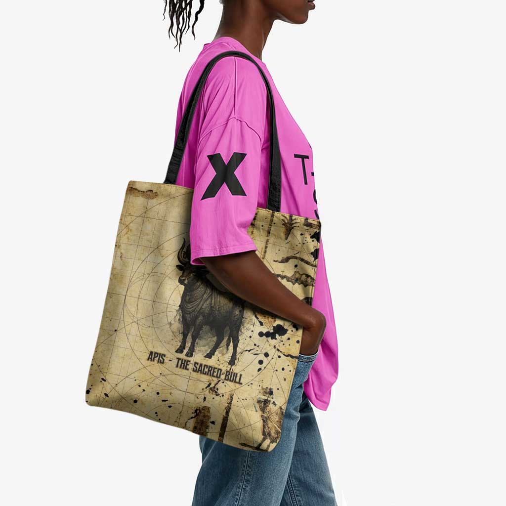 Apis Tote Bag Ancient Egyptian Papyrus Map, Egyptian Crown Bull Illustration - African Pride