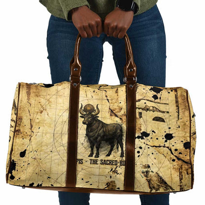 Apis Travel Bag Ancient Egyptian Papyrus Map, Egyptian Crown Bull Illustration - African Pride